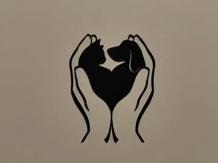 Dog and cat wall art