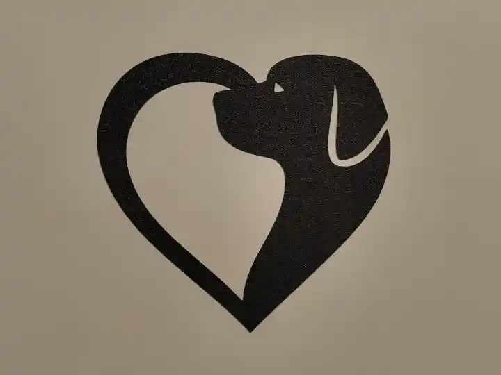 Dog heart wall art