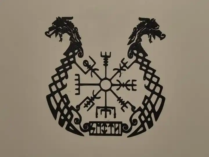 Dragon compass wall art