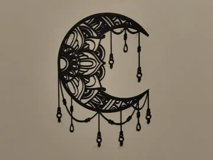 Dreamcatcher lotus flower on moon