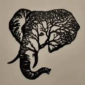 Elephant tree wall decor
