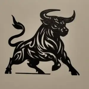 Fighting bull wall art