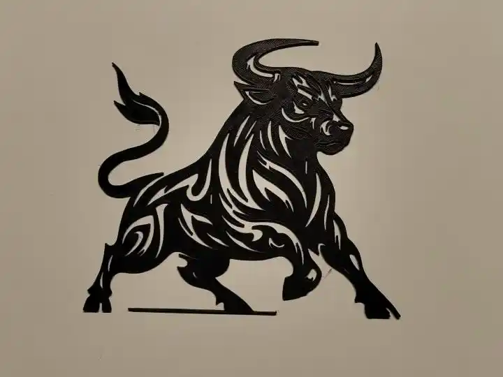 Fighting bull wall art