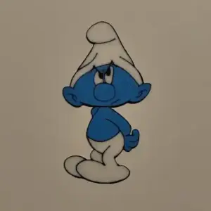 Grouchy smurf wall art