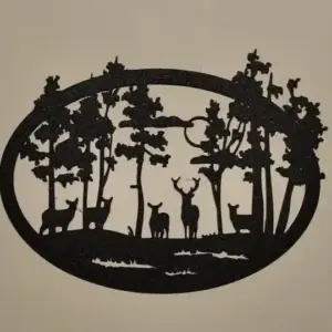 Herd of deer in the forest wall decor
