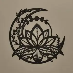Lotus and moon wall decor