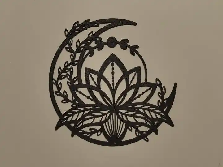 Lotus and moon wall decor