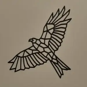 Lowpoly flying eagle wall art