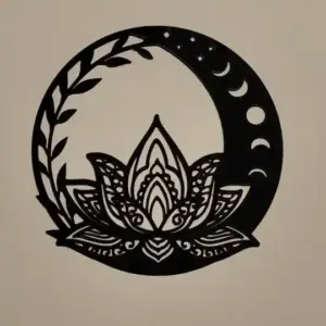 Moon and flowers tribal wall art