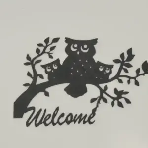 Owls welcome wall art