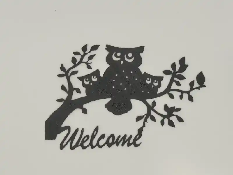 Owls welcome wall art