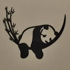 Panda bear silhouette