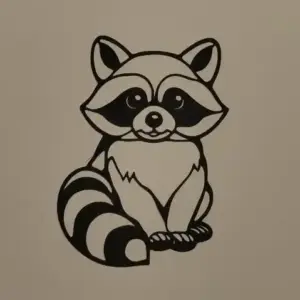 Raccoon silhouette wall art