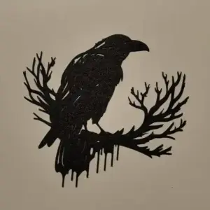 Raven silhouette wall art