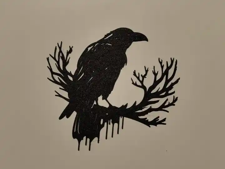 Raven silhouette wall art