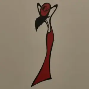 Red dress line art