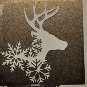 Reindeer silhouette with christmas stars wall art