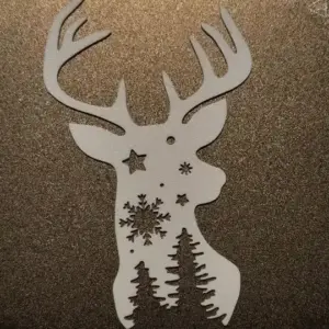 Reindeer with stars and christmas trees