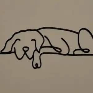 Sleeping dog line art
