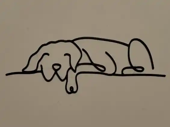 Sleeping dog line art