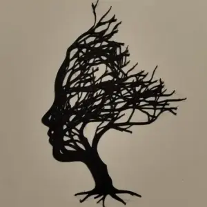 Tree woman head wall art