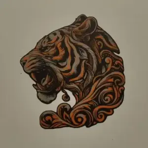 Tribal tiger wall art
