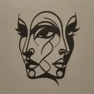 Two women heads wall art