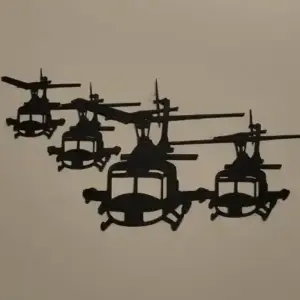 Uh-1h helicopter patrol wall art