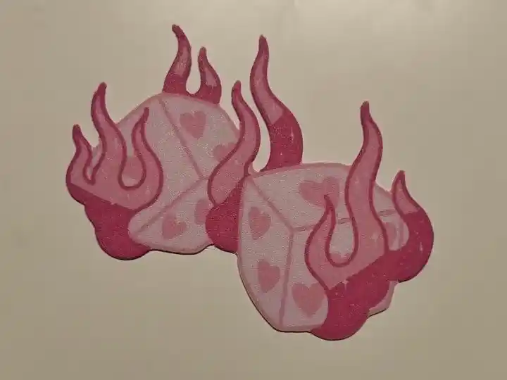 Valentines day dice wall art