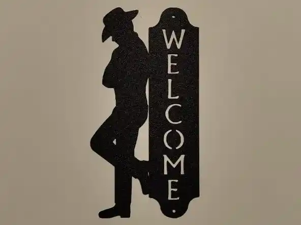 Welcome cowboy wall art