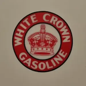White crown gasoline coaster