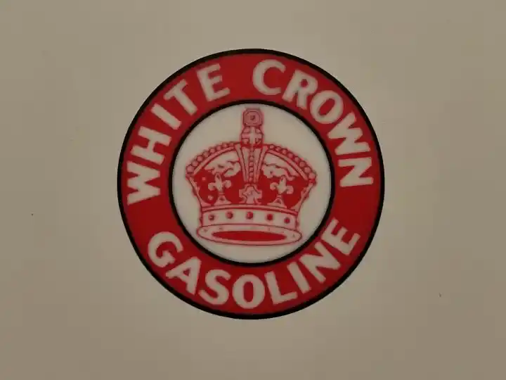 White crown gasoline coaster