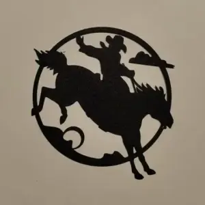 Wild colt and cowboy wall art