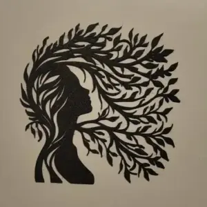 Woman flower wall art