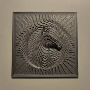 Zebra relief sculpture