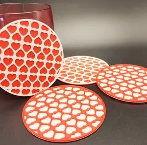 Heart Coasters 2 Color